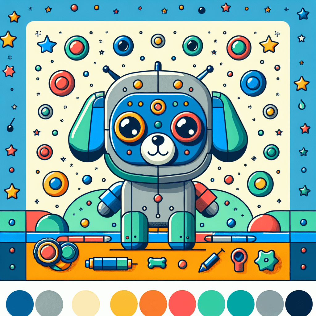 Happy Robot Dog Paint By Color