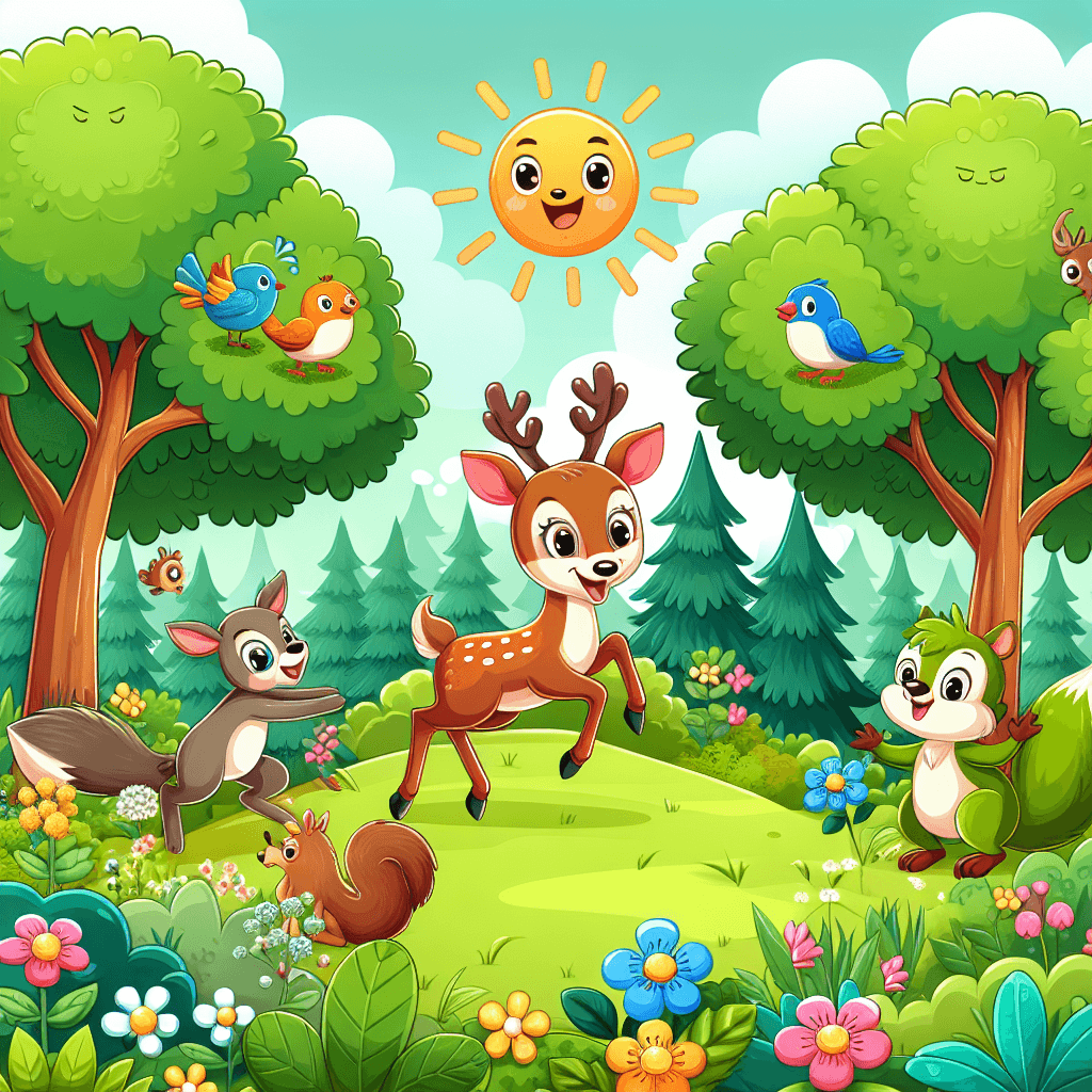 Frolicking Forest Creatures Number Painting