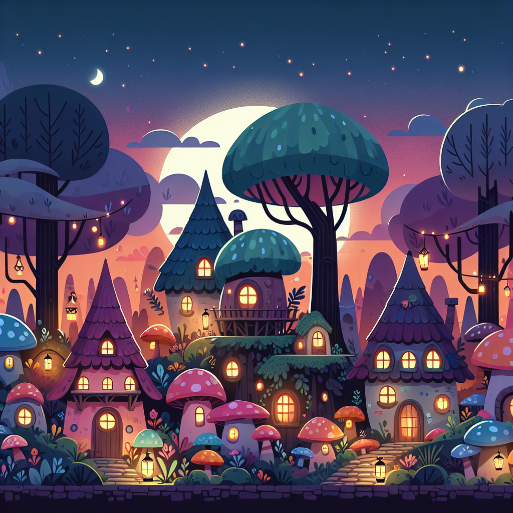 Enchanting Elfin Village Painting Number Kit