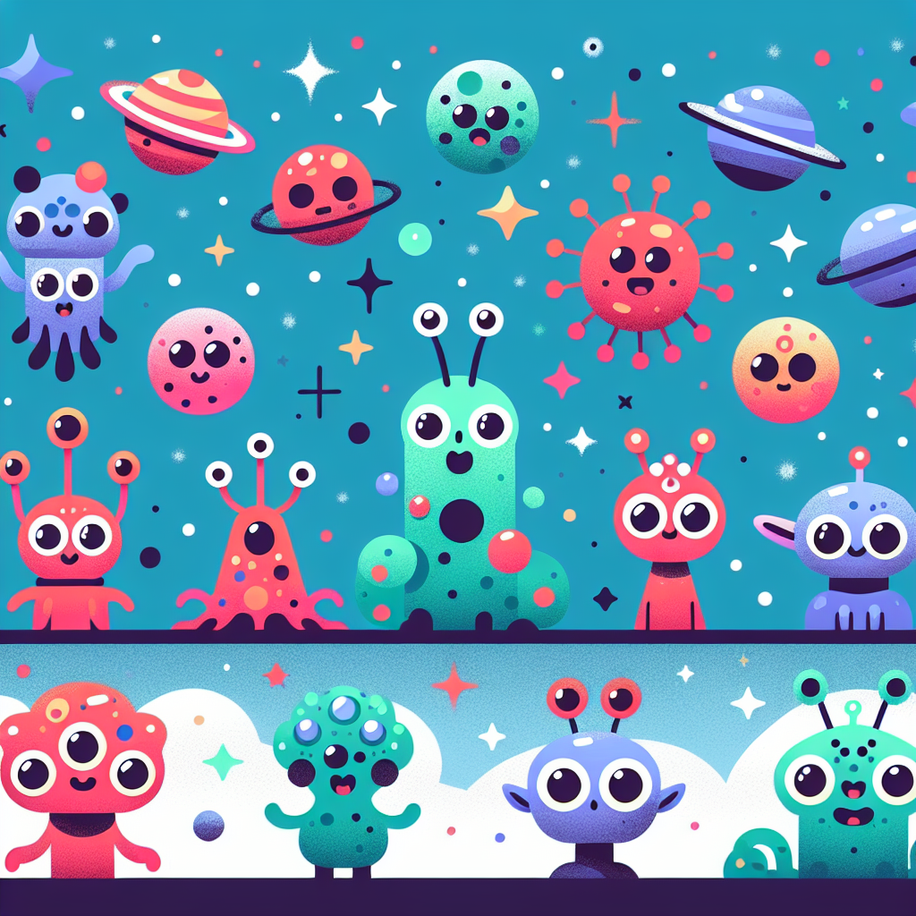Cute Space Creatures Paint By Numbers Kits