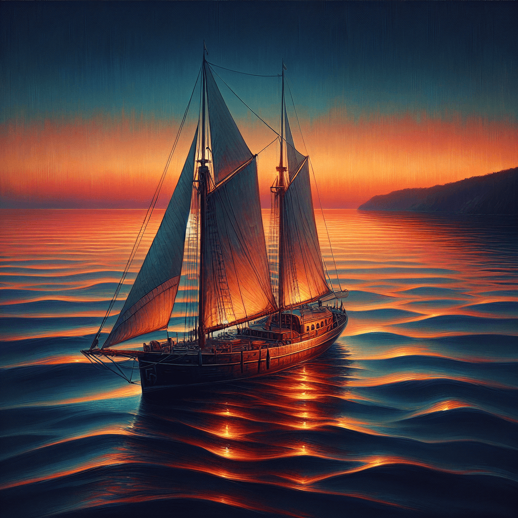 Vintage Sailboat Serenity Painting Number Kit