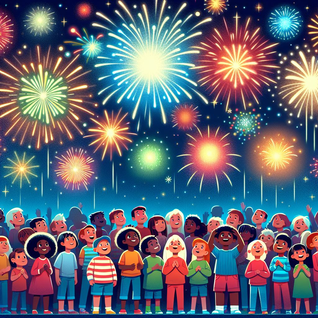 Festive Fireworks Celebration Number Painting