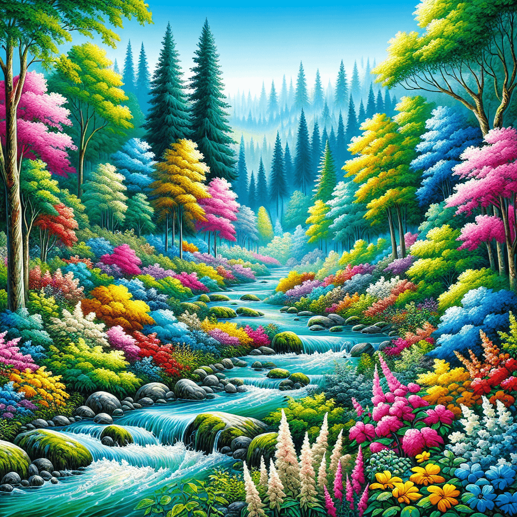 Bubbling Stream Adventure Painting Number Kit