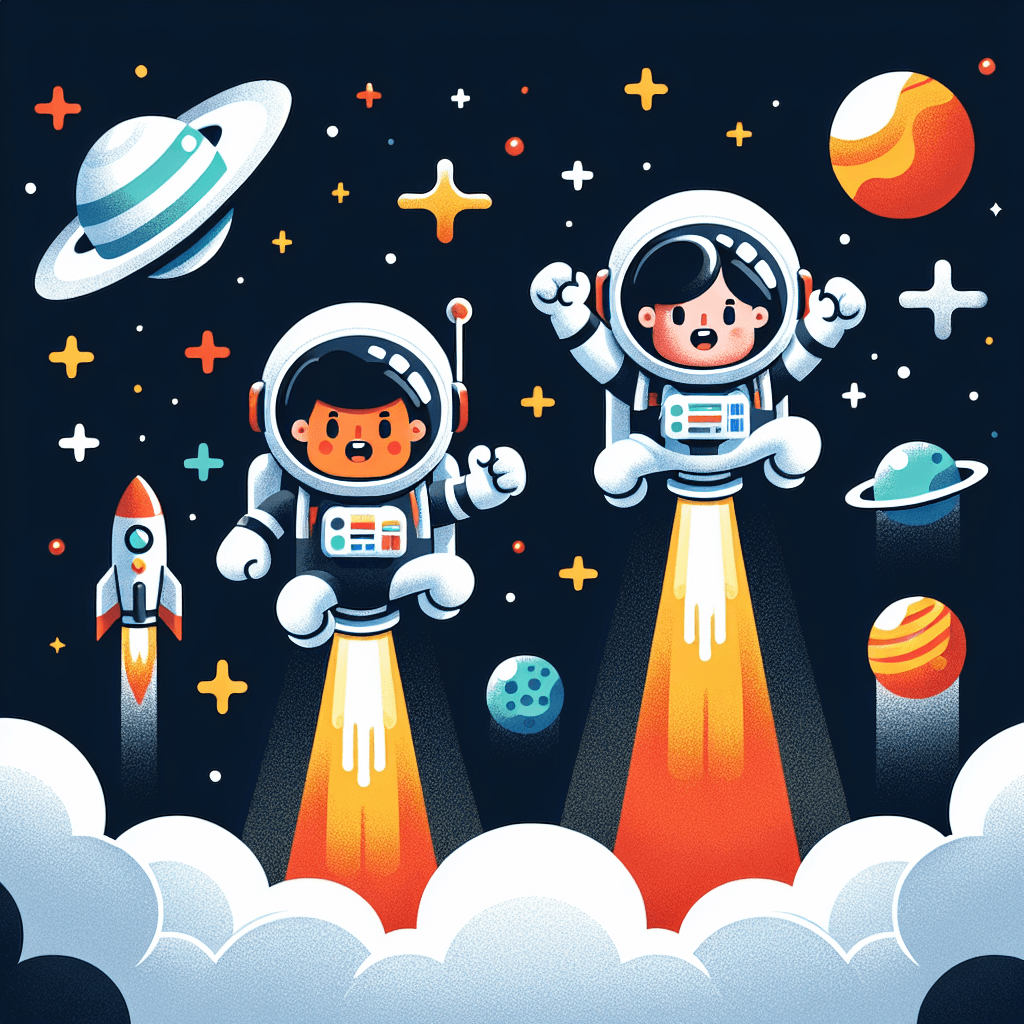 Space Mission With Astronauts And Rockets Paint By Numbers