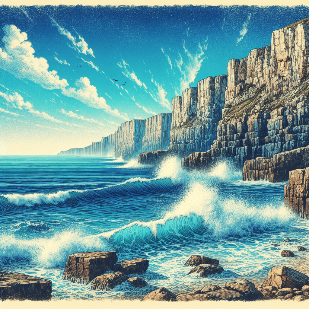 Seaside Cliff View Number Painting