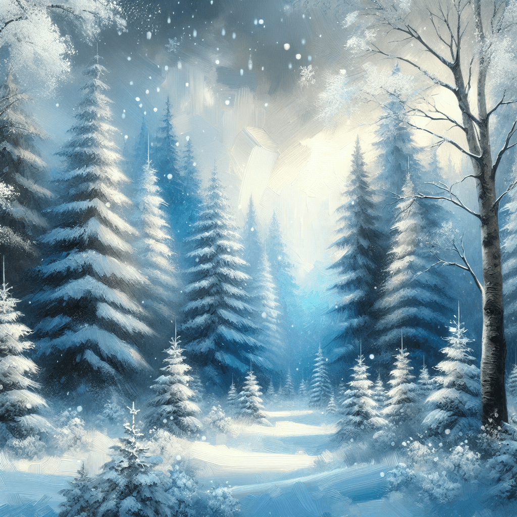 Enchanted Winter Woods Number Painting