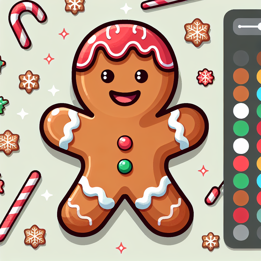 Cheerful Gingerbread Man Paint By Numbers Kits