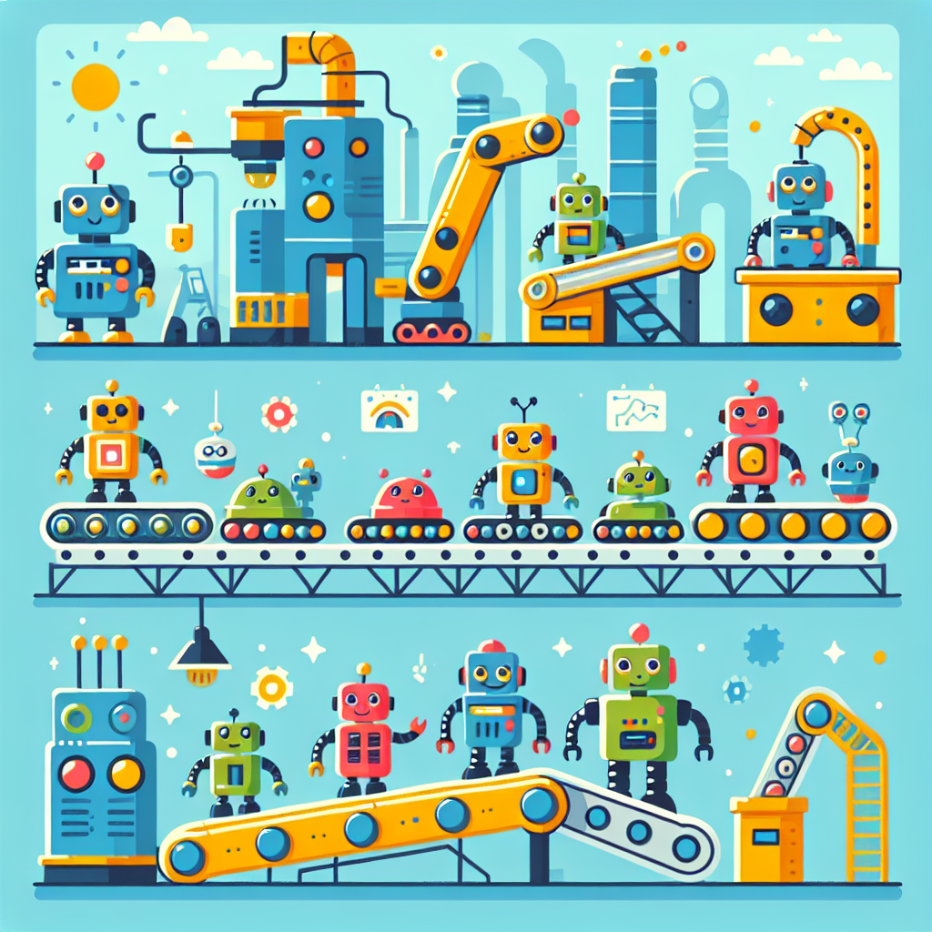 Quirky Robot Factory Number Painting
