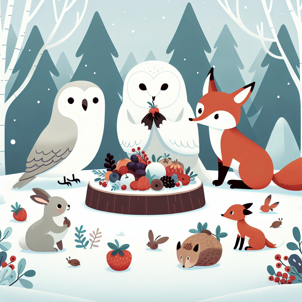 Snowy Owl's Forest Feast Paint By Numbers