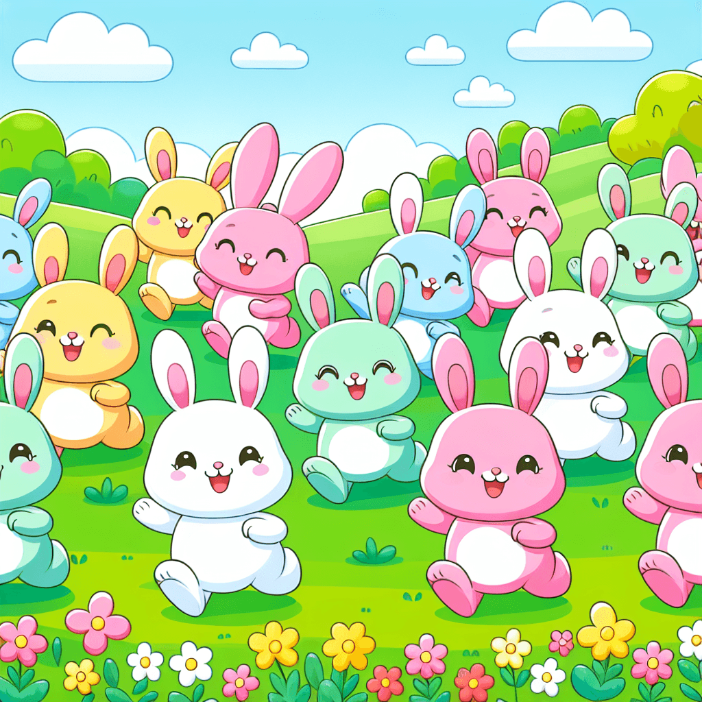 Cuddly Bunny Parade Paint By Numbers Art