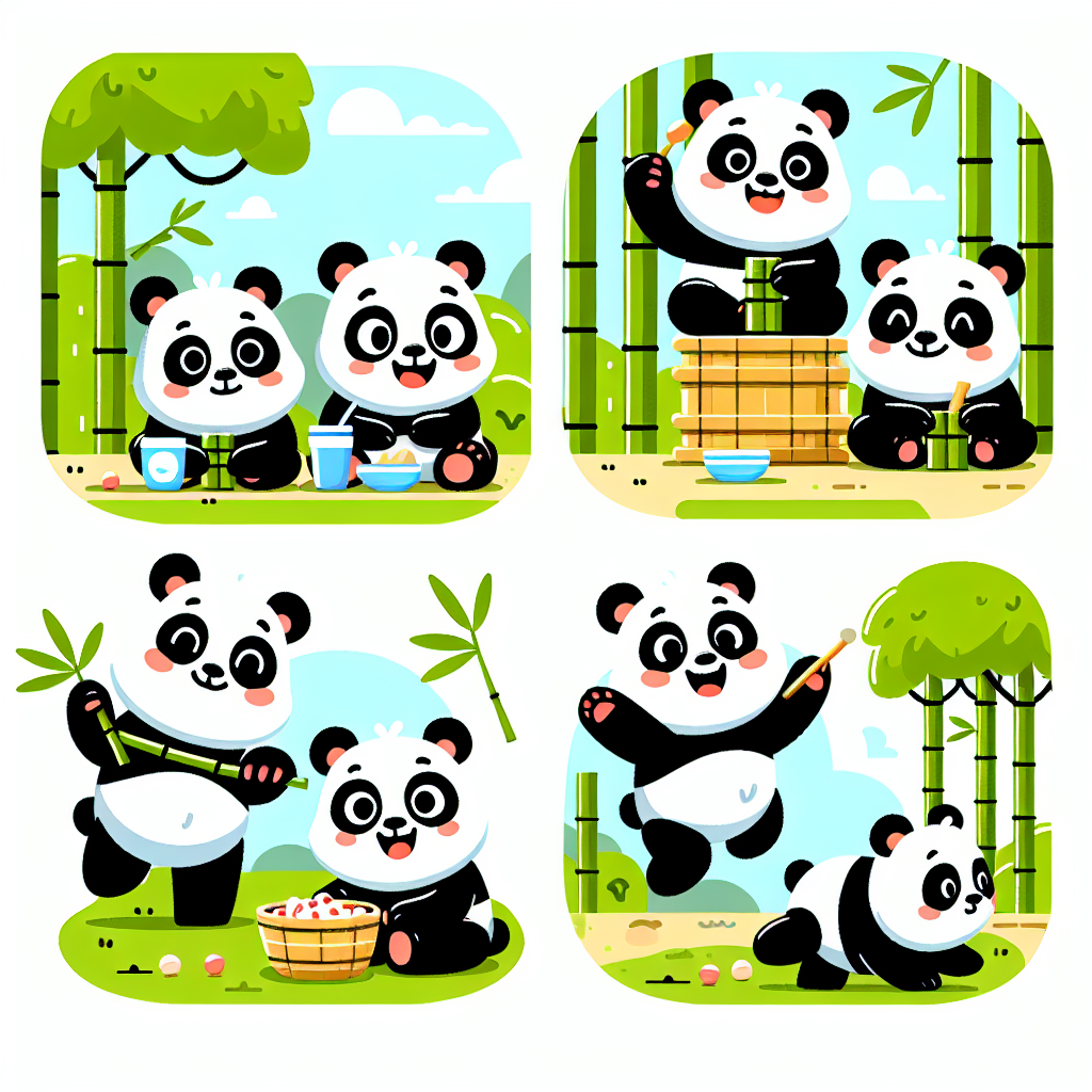Playful Panda Pandemonium Paint By Numbers Art