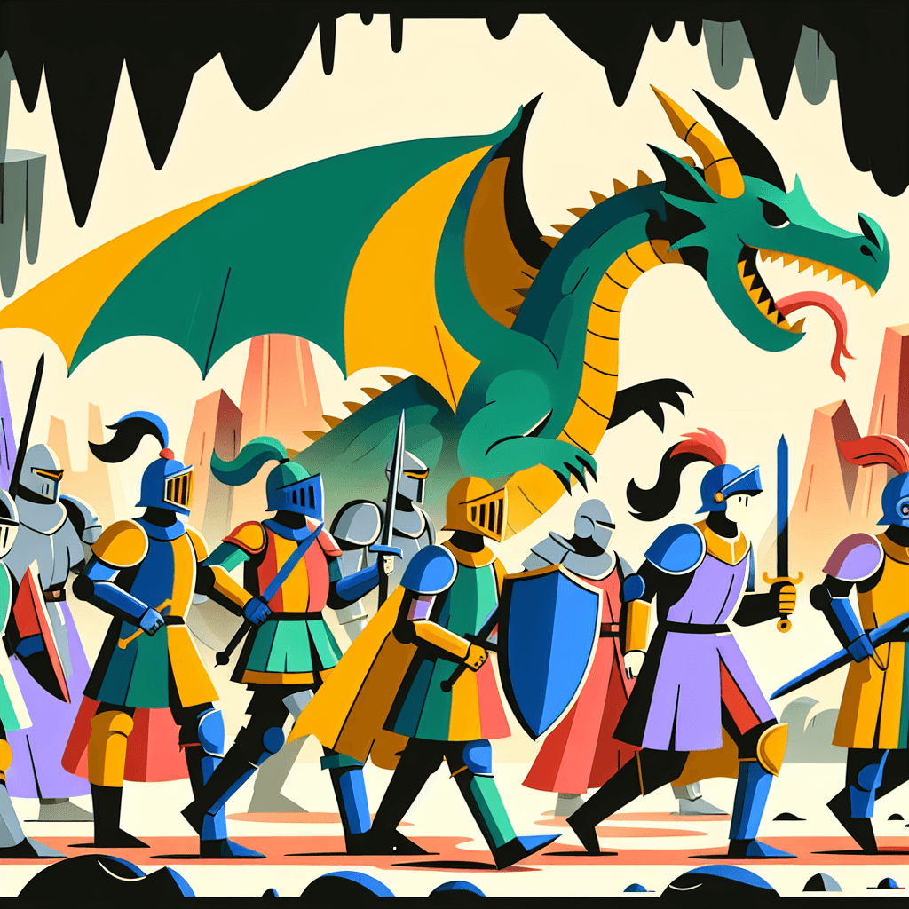 Knight's Quest To The Dragon's Lair Paint By Numbers