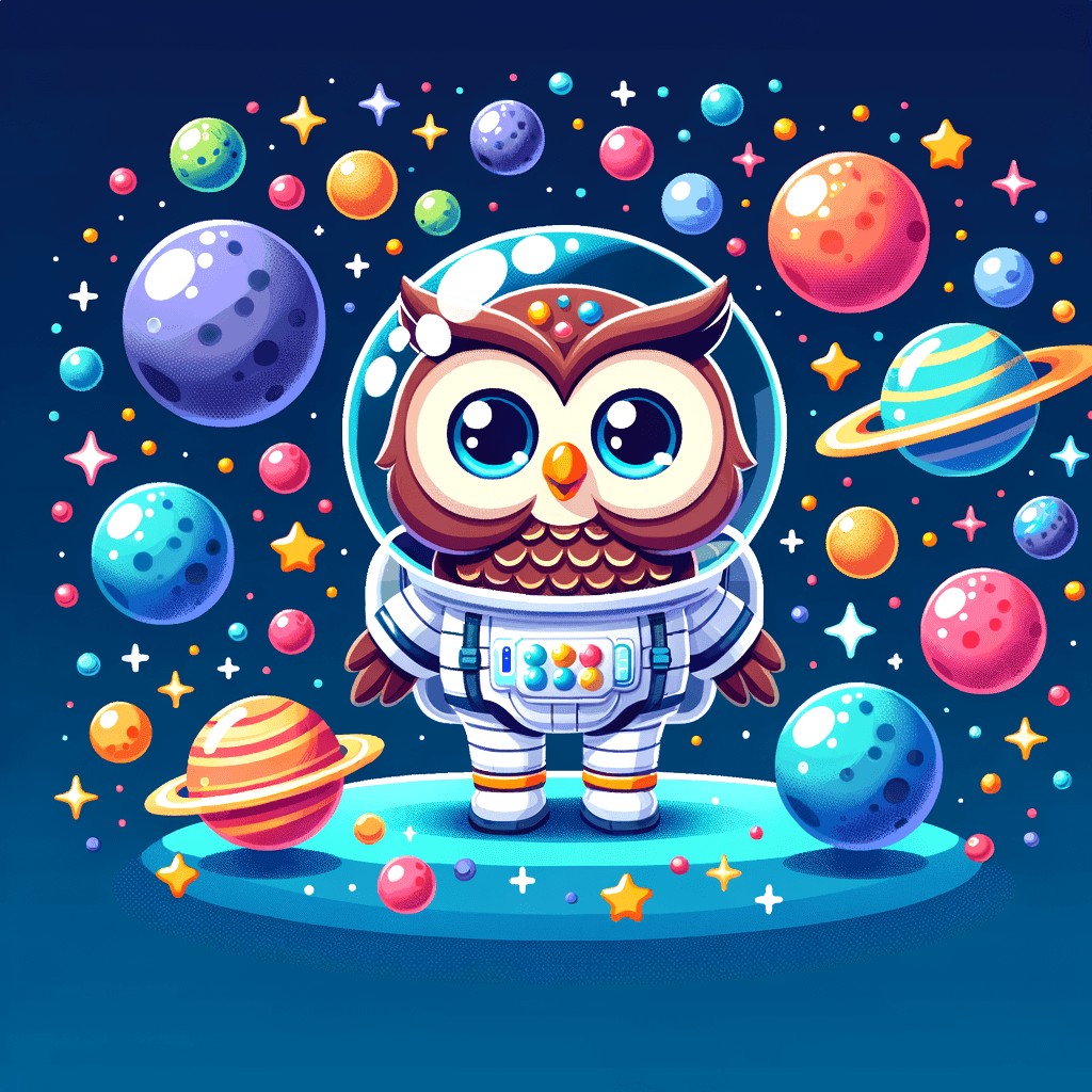Space Explorer Owl Number Painting