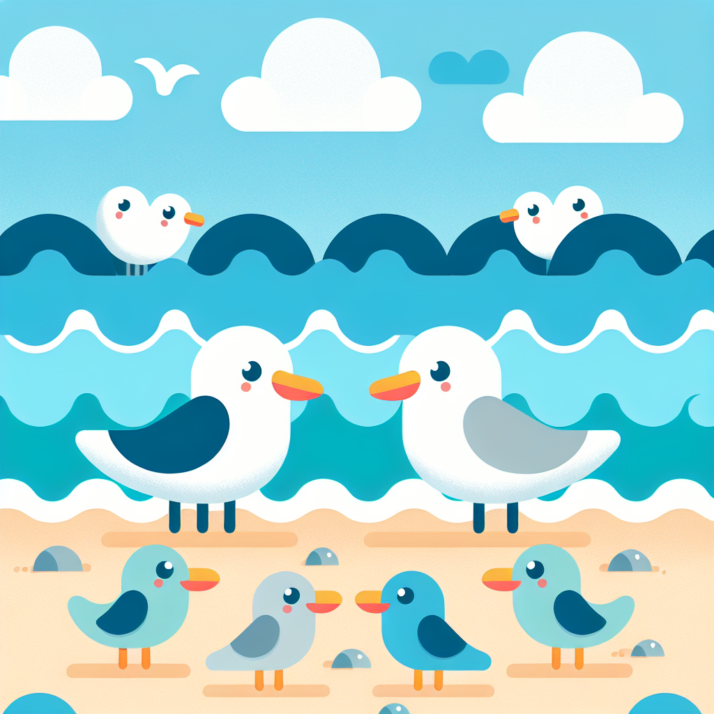 Silly Seagulls' Shoreline Shenanigans Paint By Numbers