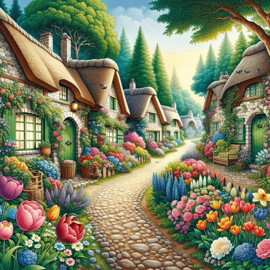 Fairytale Village Lane Number Painting