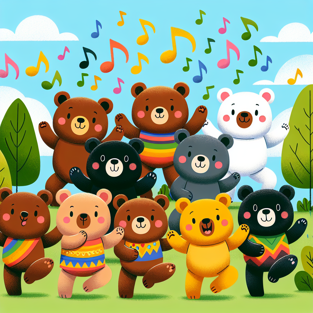Dancing Bear Friends Paint By Color