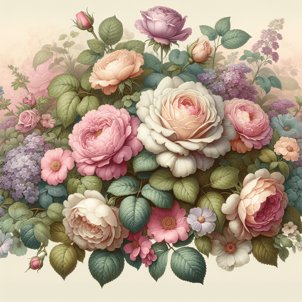 Vintage Rose Garden Painting Number Kit