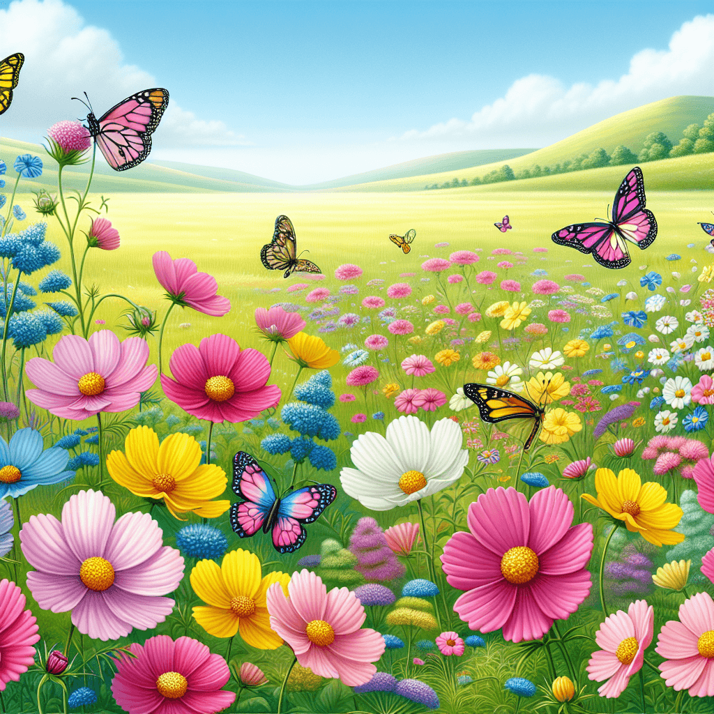 Charming Meadow Scene Number Painting