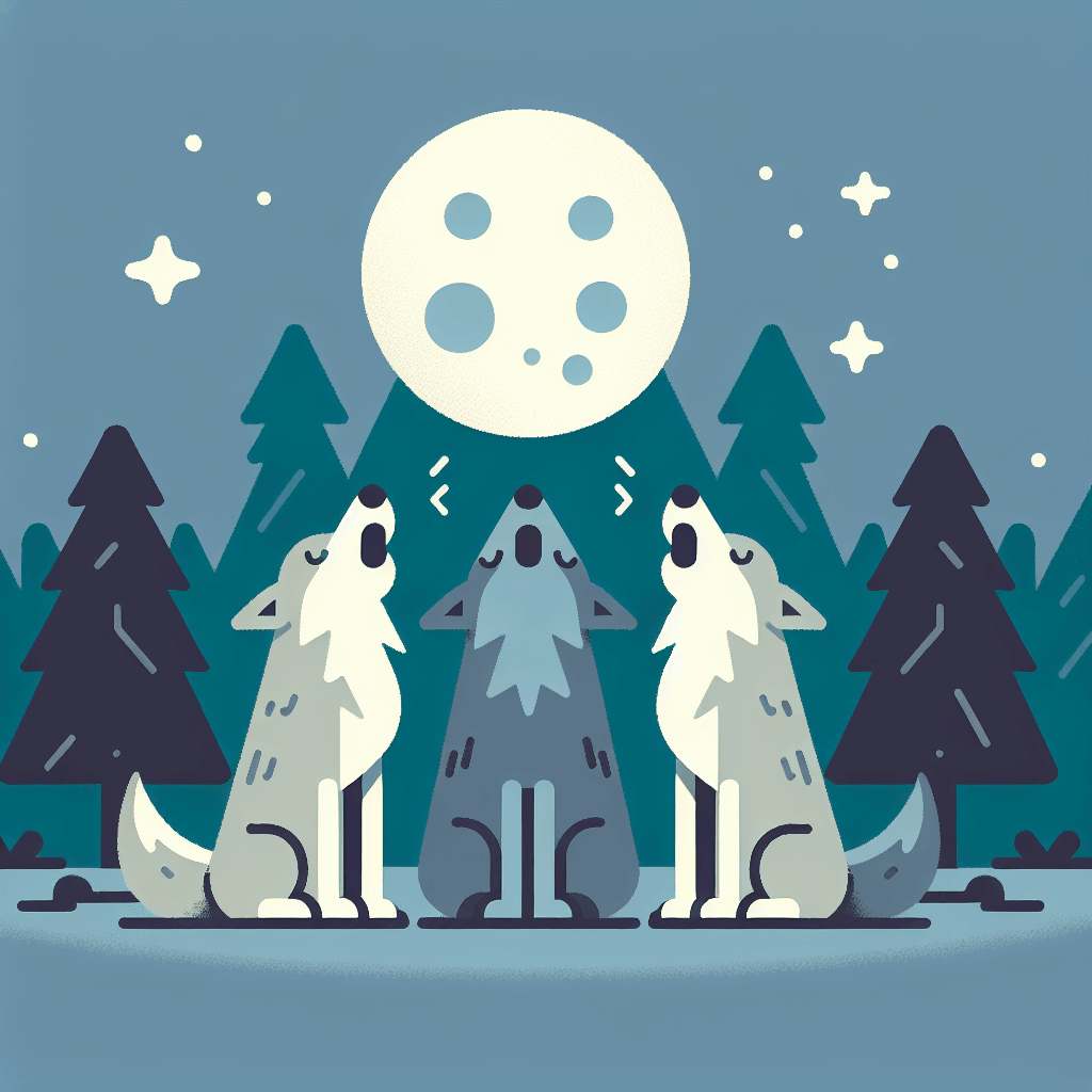 Moonlit Wolf Pack Numbered Painting Kits