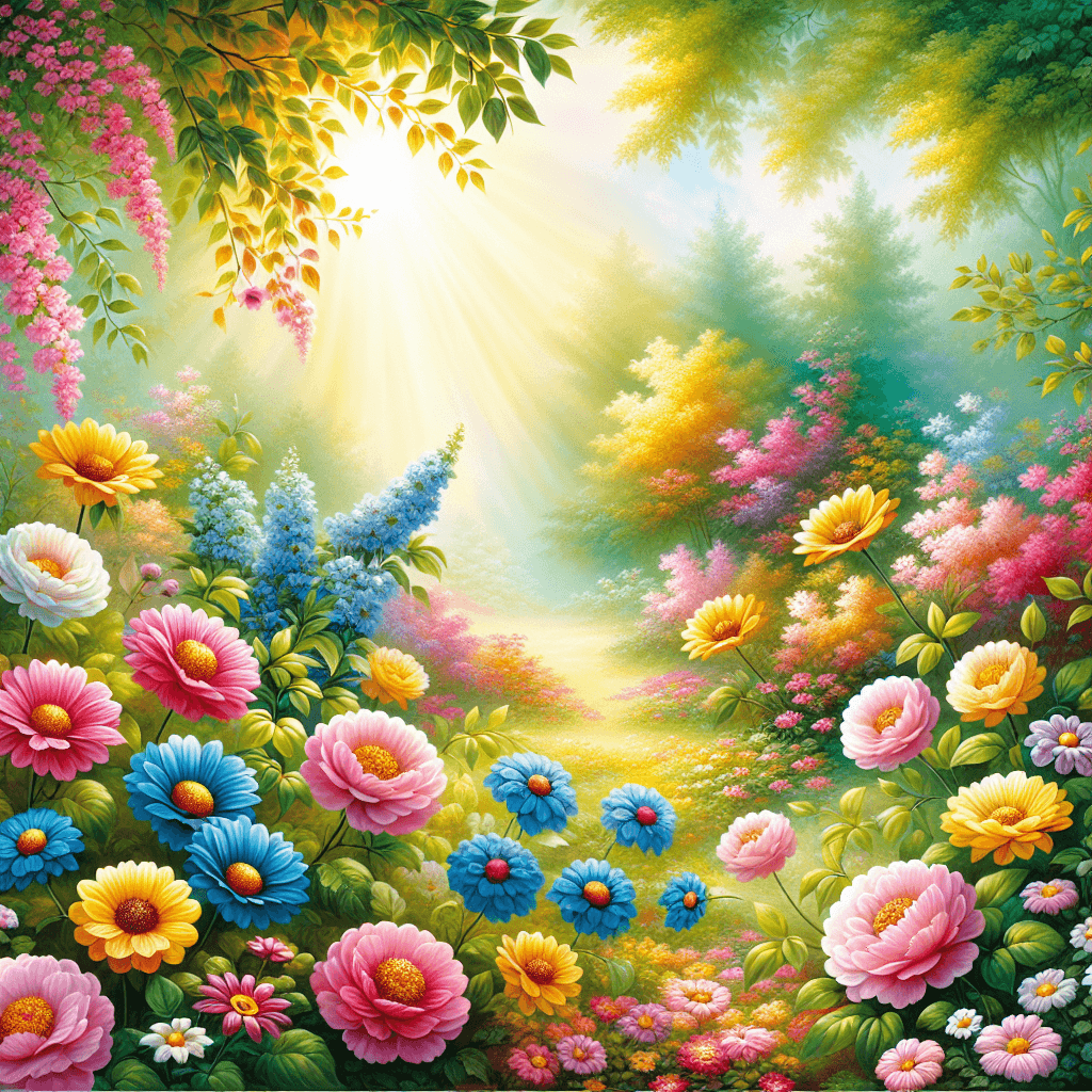 Radiant Blooming Garden Paint By Numbers Kits