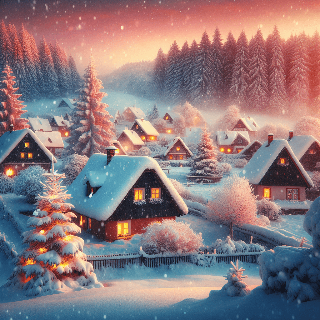 Charming Snowy Landscape Paint By Number