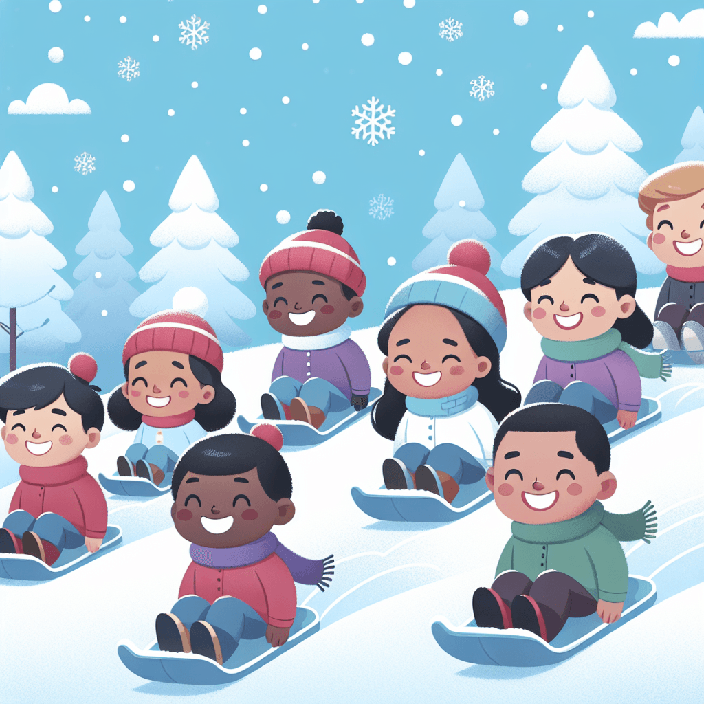 Merry Holiday Sledding Paint By Numbers