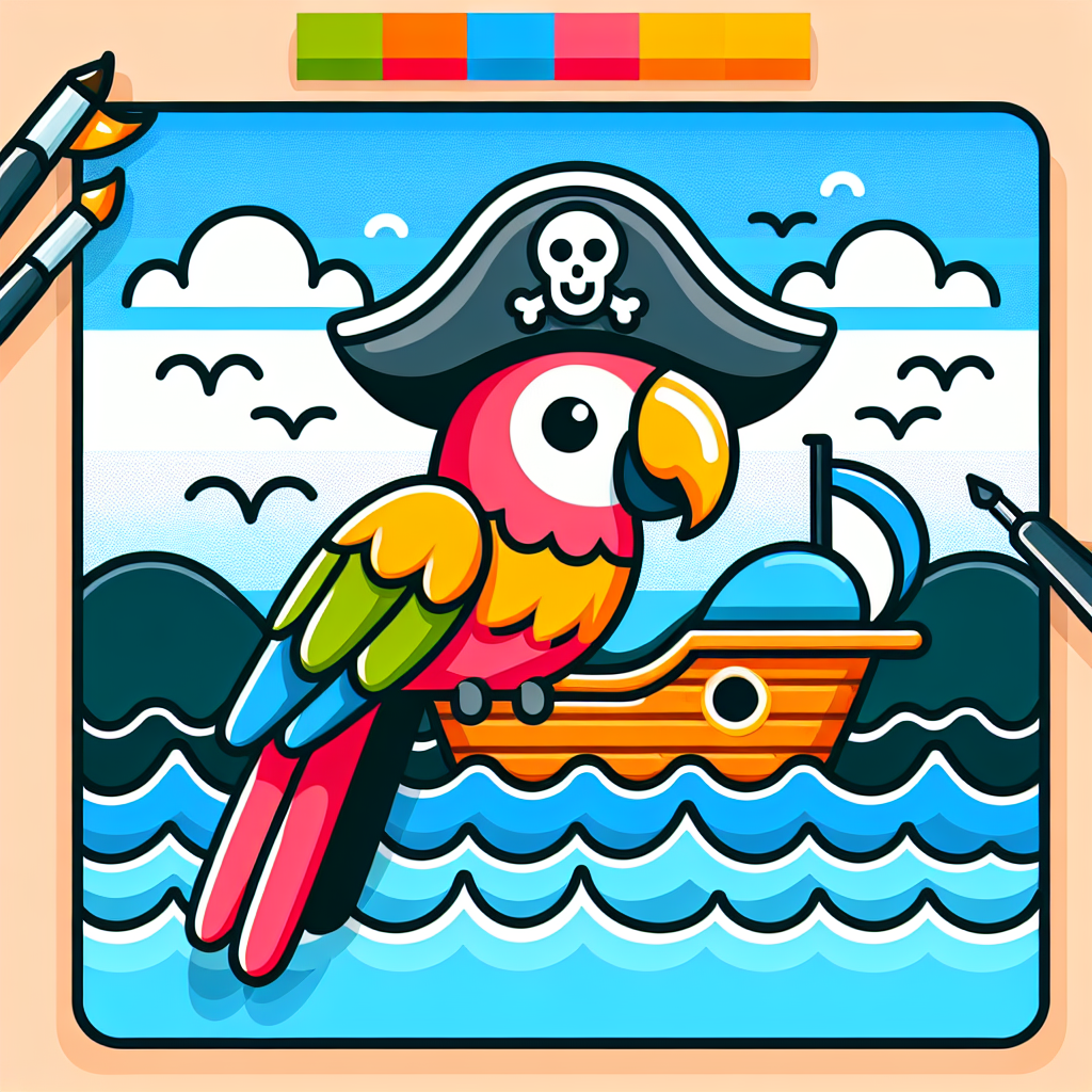 Pirate Parrot's Adventure DIY Paint By Numbers