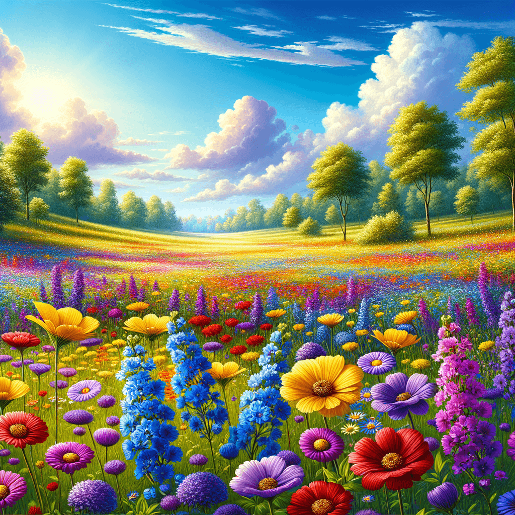 Lively Wildflower Meadow DIY Paint By Numbers
