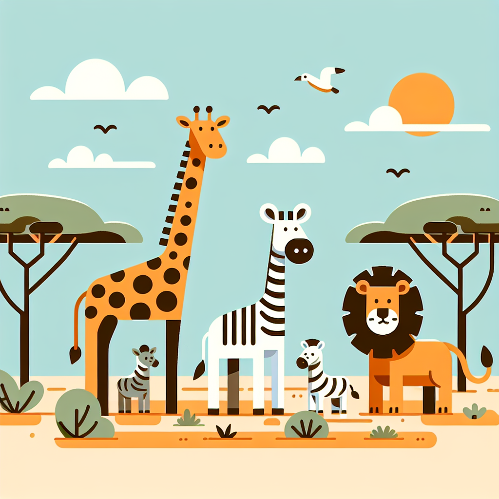Giraffe And Friends Safari Painting Number Kit