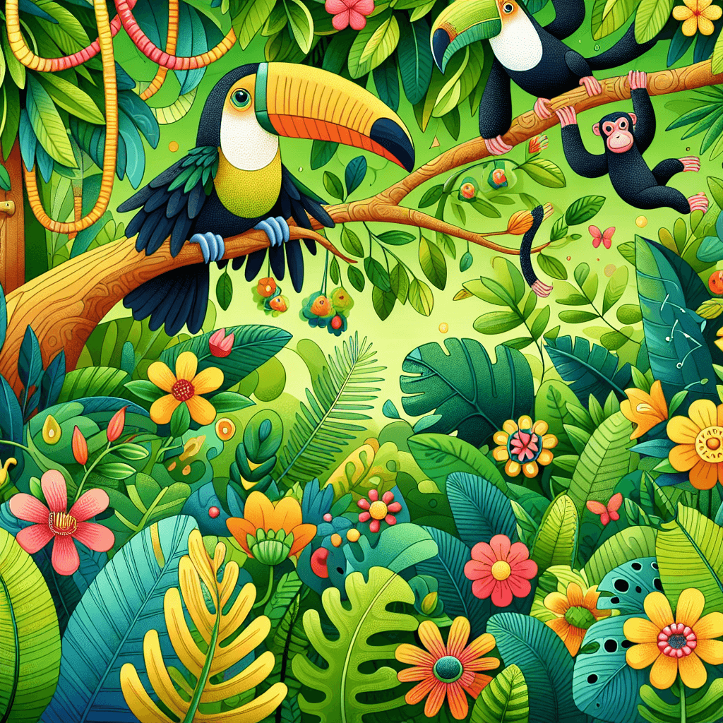 Artistic Jungle Adventure Number Painting