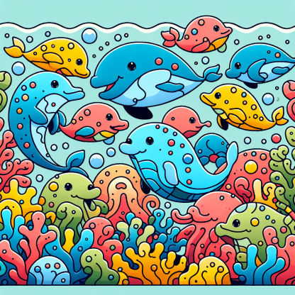 Whimsical Ocean Friends DIY Paint By Numbers