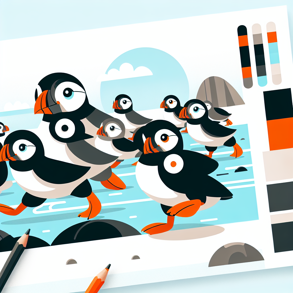 Puffin's Coastal Expedition Paint By Number