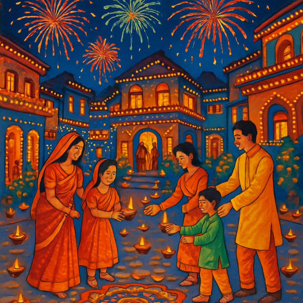 Diwali In Delhi - India DIY Paint By Numbers