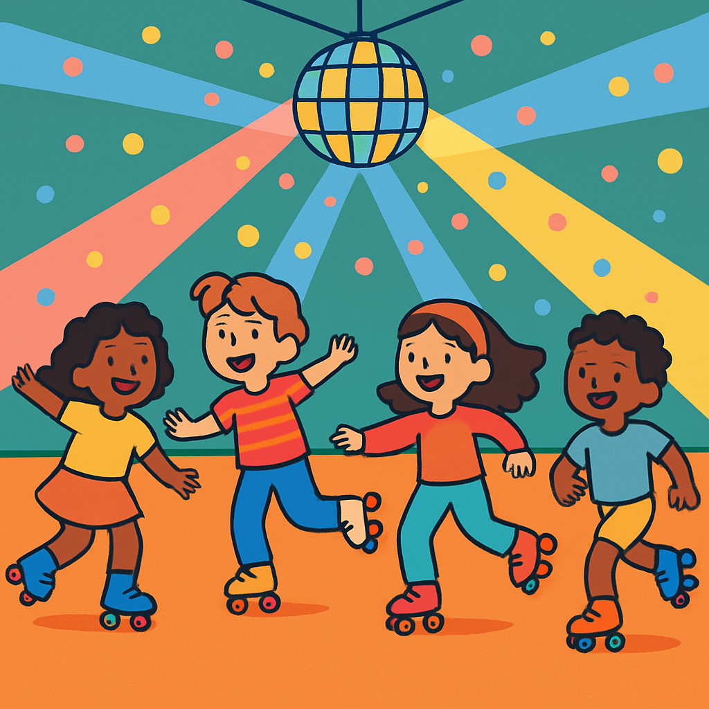 Energetic Roller Skating Fun Paint By Numbers Art