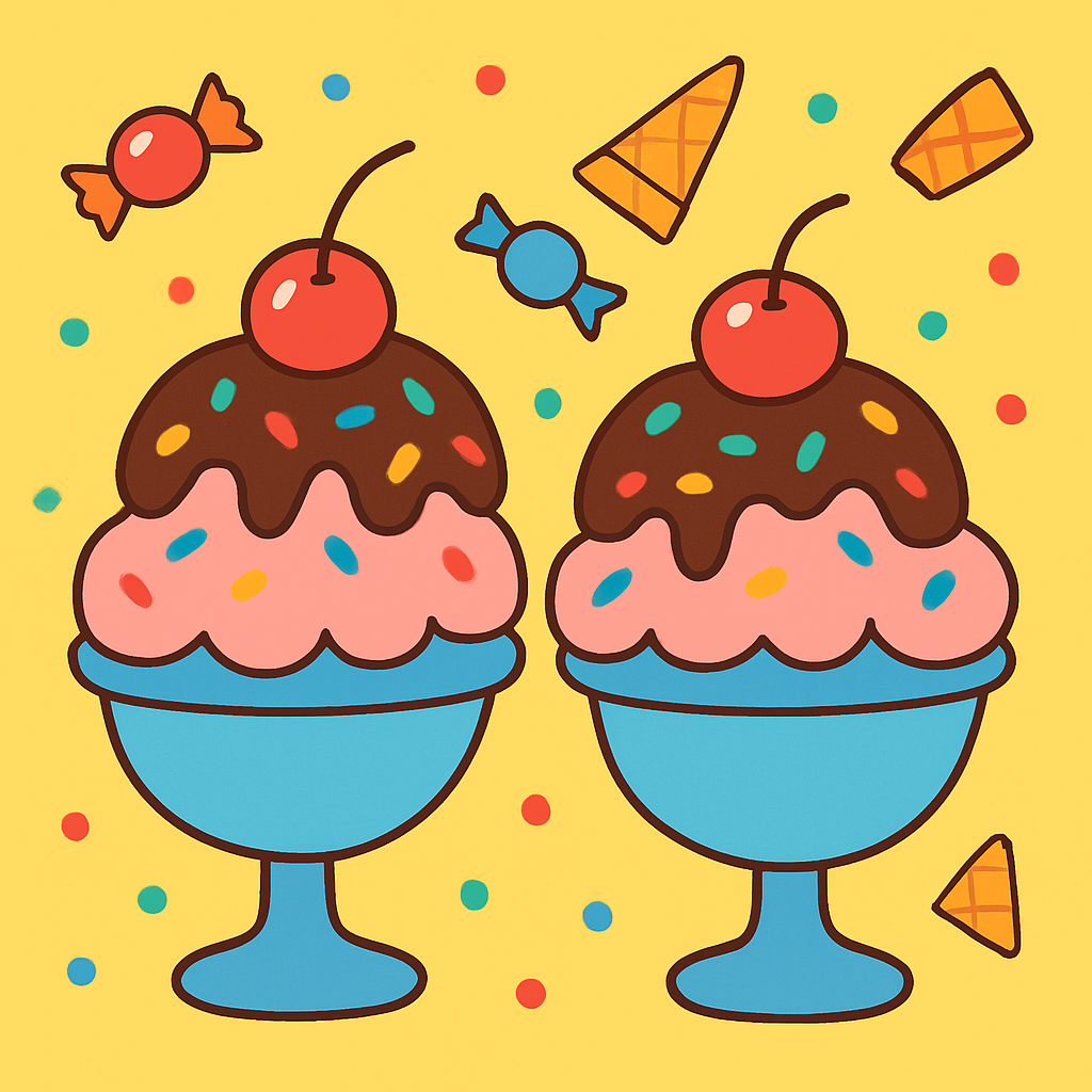 Ice Cream Sundae Delight Paint By Numbers