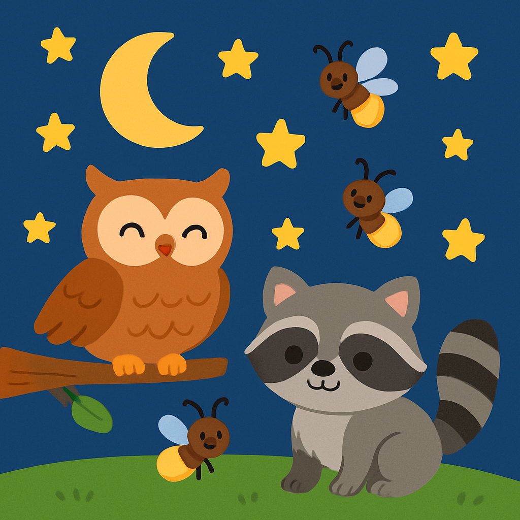 Curious Critters Of The Night DIY Paint By Numbers