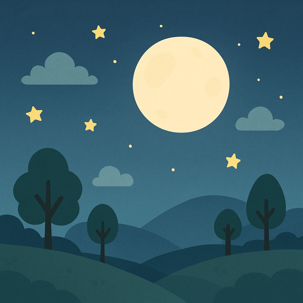 Peaceful Moonlit Night Painting By Numbers Kit