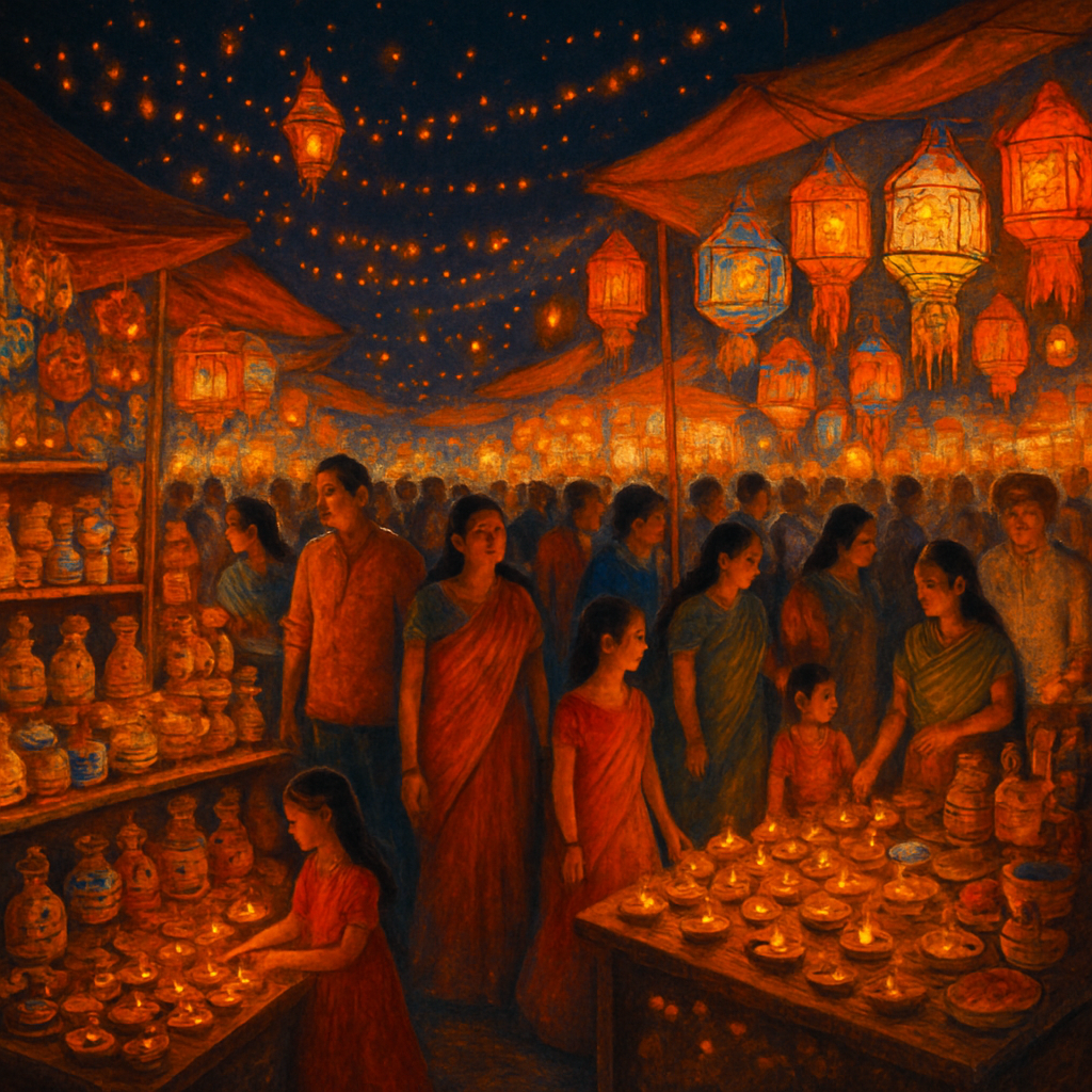 Diwali Night Market - India Paint By Numbers Kits