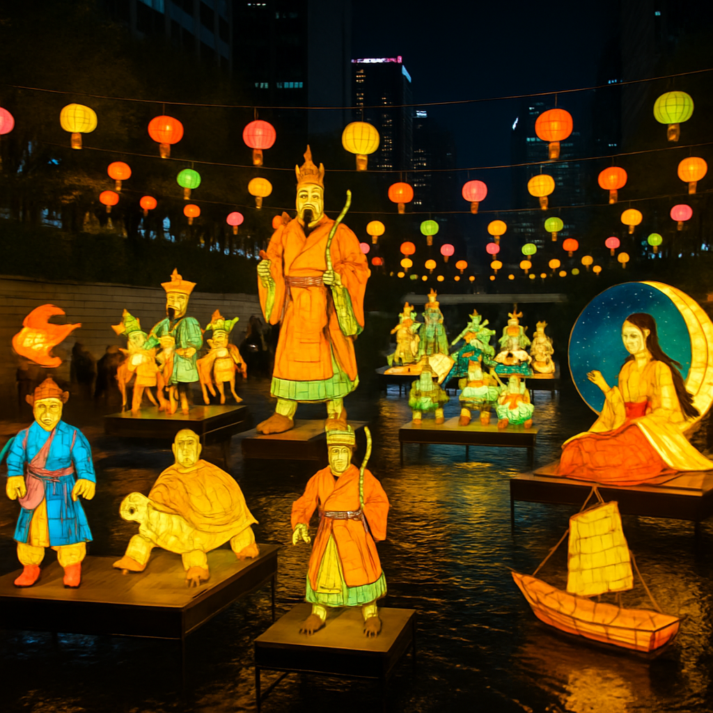 Seoul Lantern Festival - Seoul, South Korea Paint By Numbers Kits