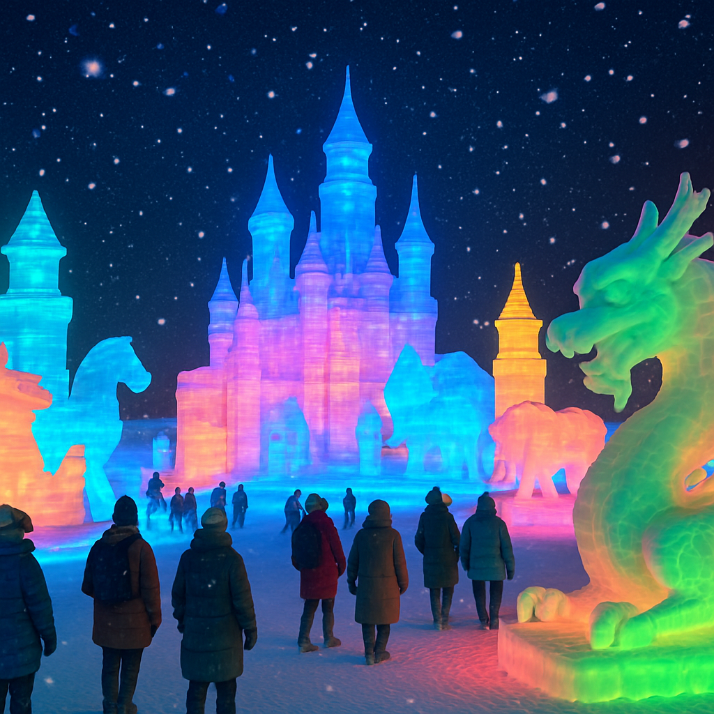 Harbin Ice And Snow Sculpture Festival - Harbin, China Paint By Color