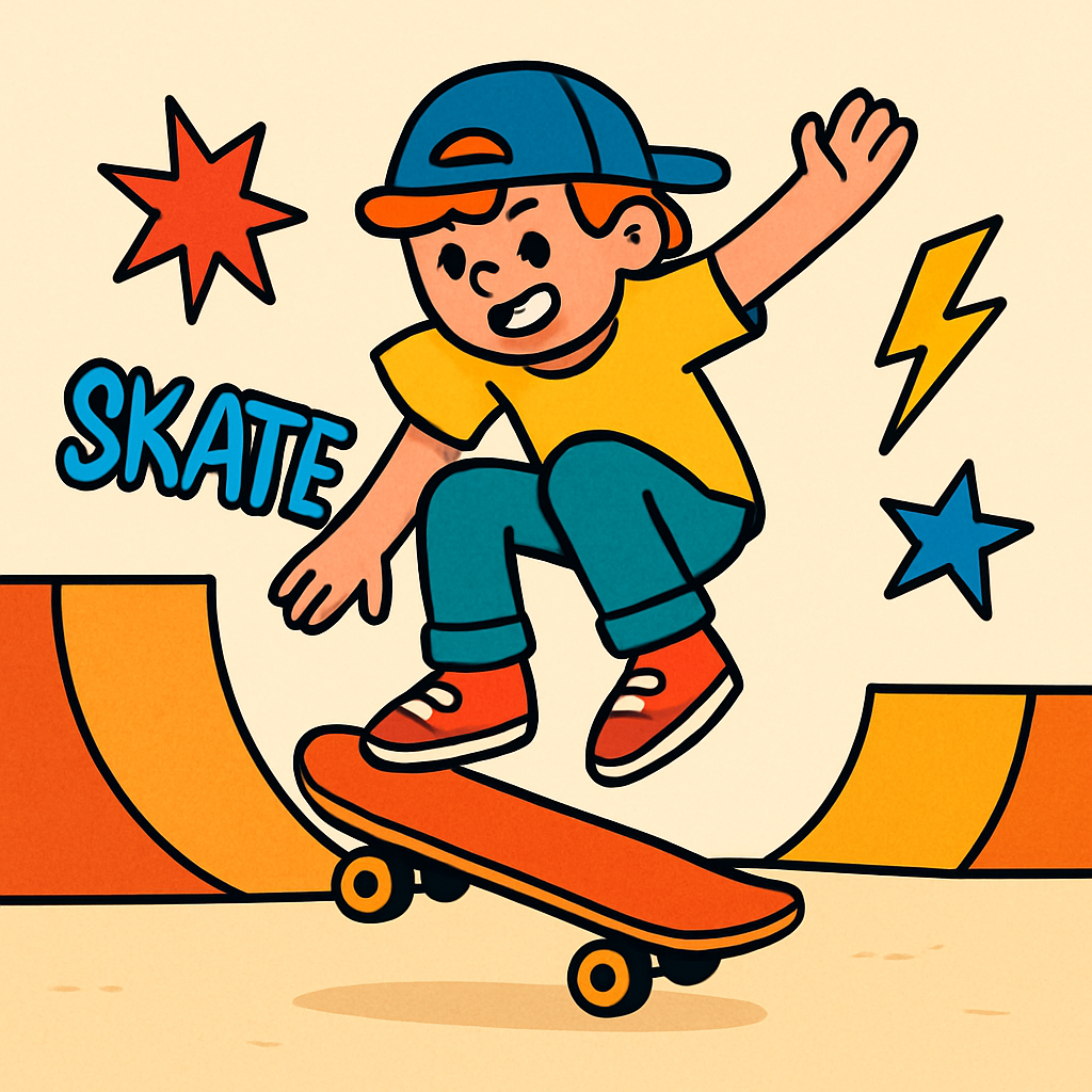 Cool Skateboarder Painting Number Kit