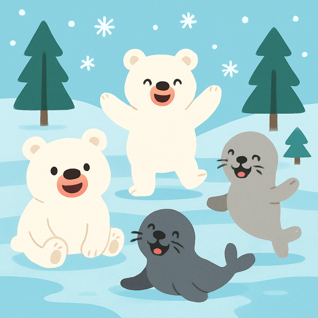 Playful Polar Party Painting By Numbers Kit