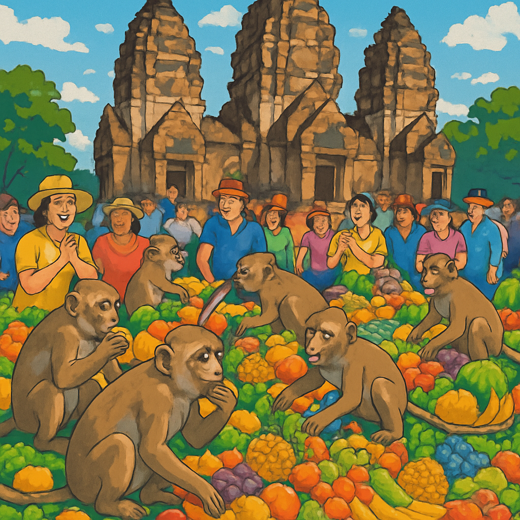 Lopburi Monkey Banquet Festival - Lopburi DIY Paint By Numbers