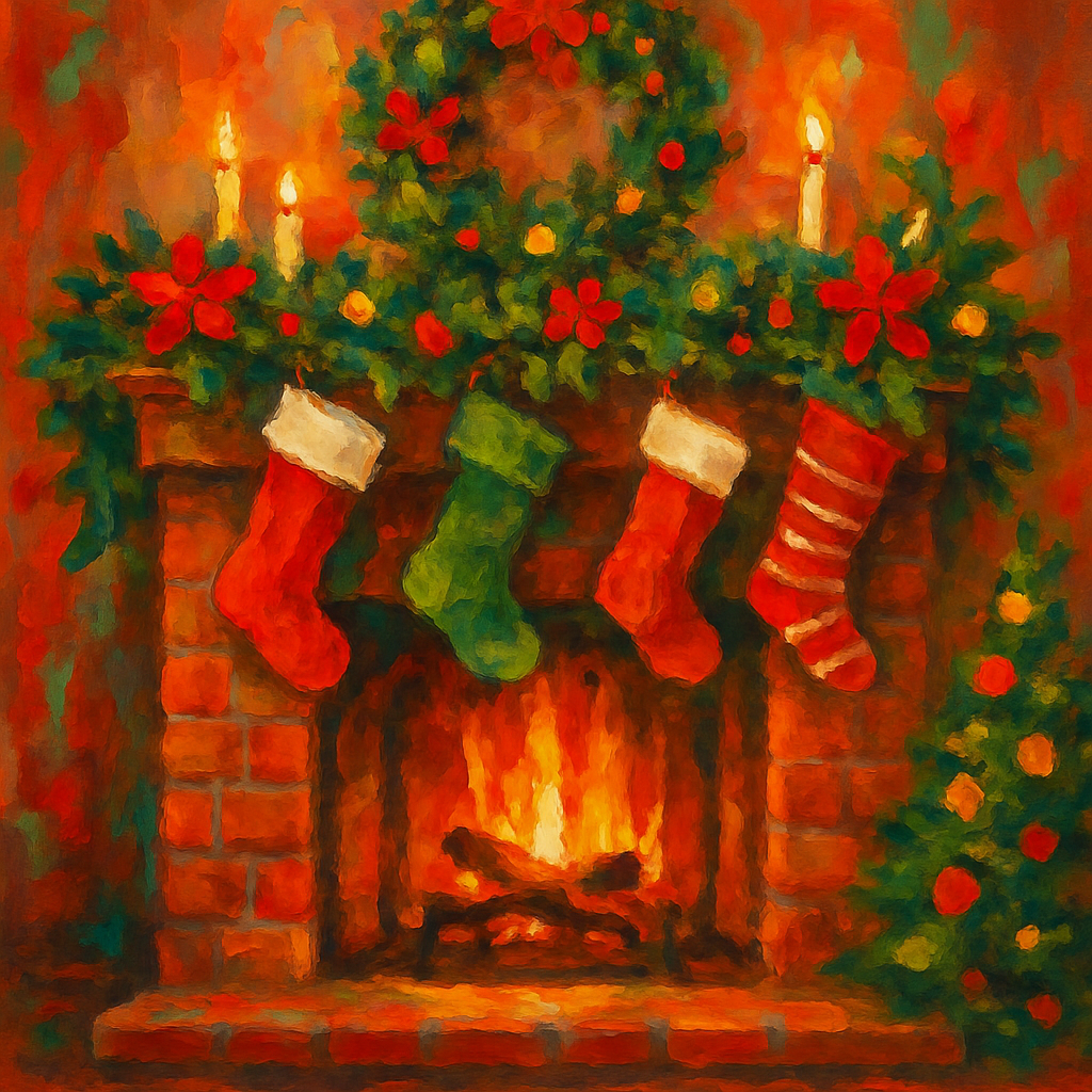 Christmas Hearth Warmth Numbered Painting Kits