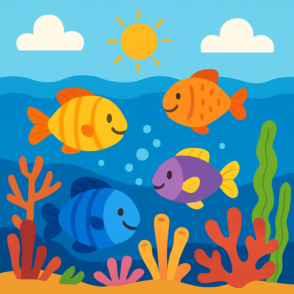 Funny Fishes DIY Paint By Numbers