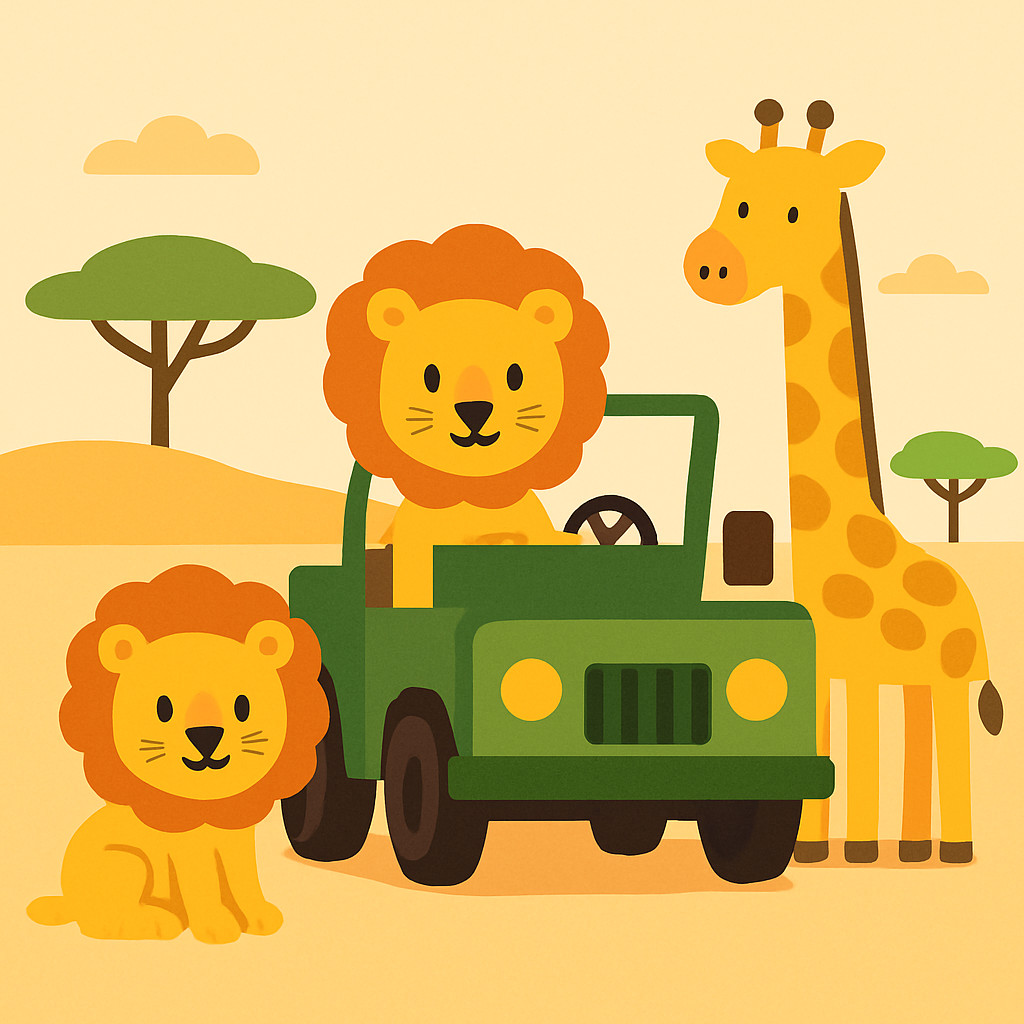 Adventurous Safari Ride Paint By Numbers