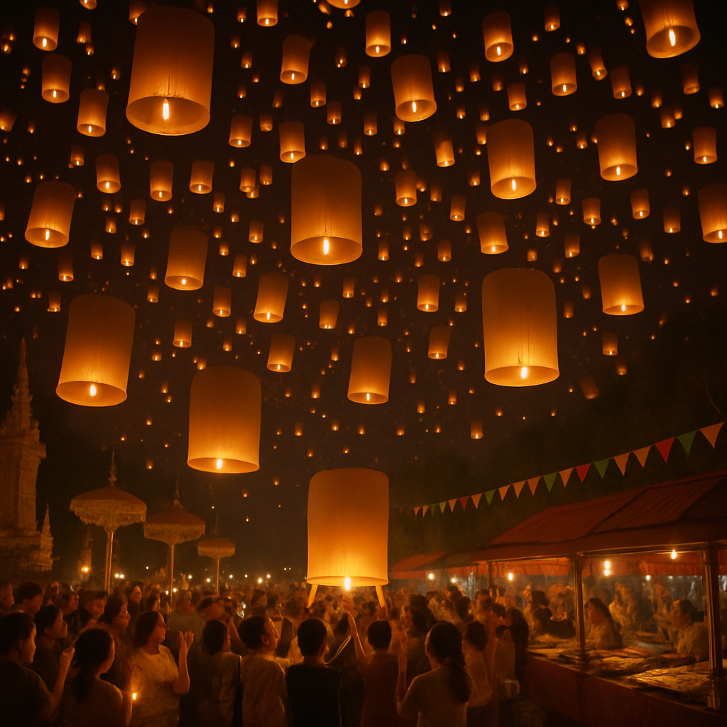 Festival Of Lanterns - Thailand DIY Paint By Numbers