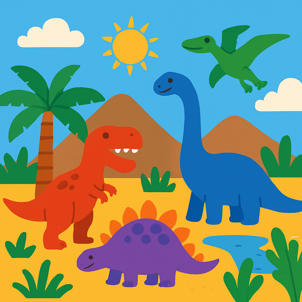 Colorful Dino Discovery Paint By Numbers