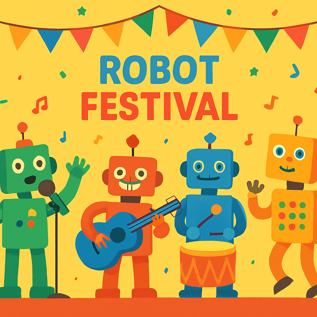 Friendly Robot Festival Paint By Numbers