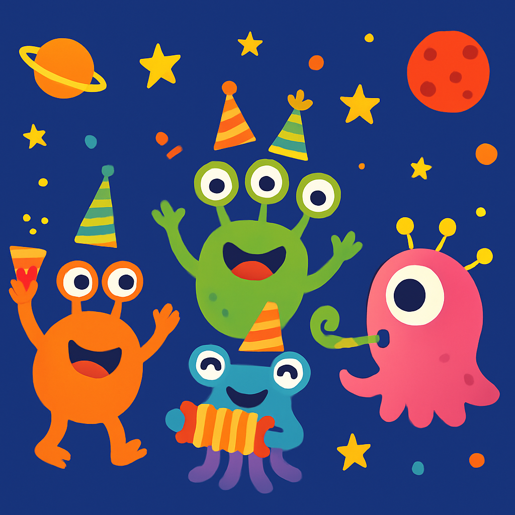Alien Party Paint By Numbers Art